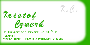 kristof czmerk business card